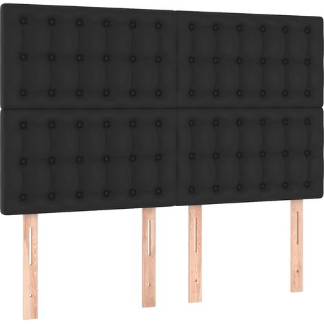 Maison Exclusive - Cabecero de cama negro 144x5x118/128 cm piel s (1/5)