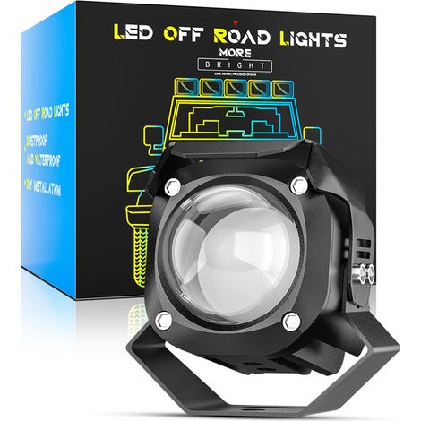 Phare auxiliaire rond à LED 15W 6500K 6000 lumens pour motos, camions, SUV, bateaux et tracteurs (1 unité). (1/5)