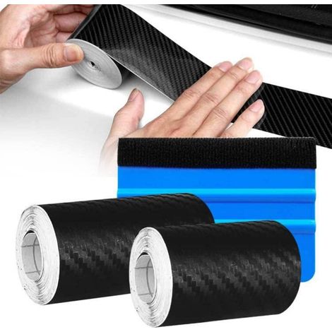 Auto Carbon Folie Einstiegsleisten Schutz 5cm & 7cm Matt Schwarz (1/5)