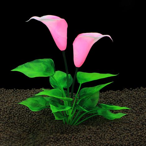 Fleur Lotus Artificielle - Plante Aquarium Décor - Hauteur 15 cm - Pour Eau Douce et Eau Salée - 1 Pièce (1/3)