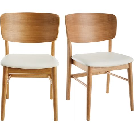 Sedie legno chiaro e bianco (set di 2) SHELDON