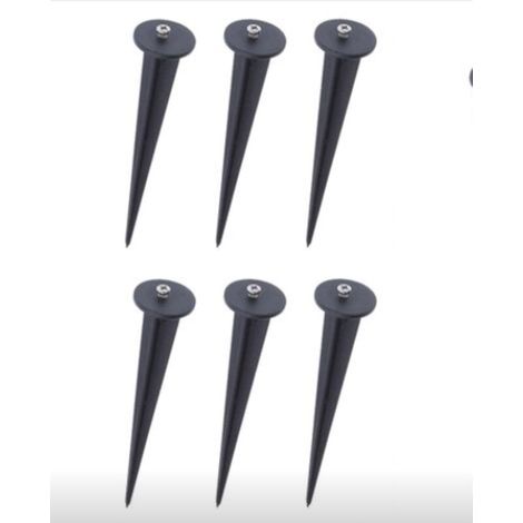 Piquet de jardin en plastique noir - Support de lampe 6 Pack，Ø35X160mm (1/5)