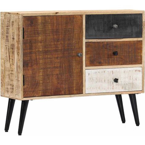 vidaXL Buffet 88x30x73 cm Bois de manguier massif (1/5)