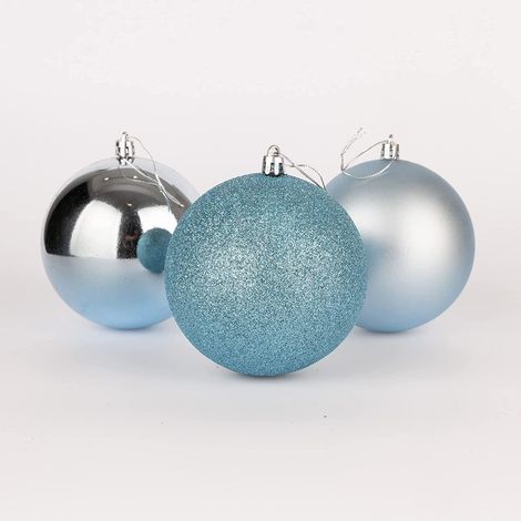 BAUBLES LIGHT BLUE 10CM-3PCS SET (1/5)