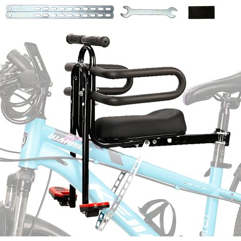 Siege Velo Enfant Avant,Siege Velo Enfant avec Accoudoirs et Repose Pieds,Bébé Siège à Bicyclette pour Bicyclette,VTT Et Vélos Électriques (1/5)