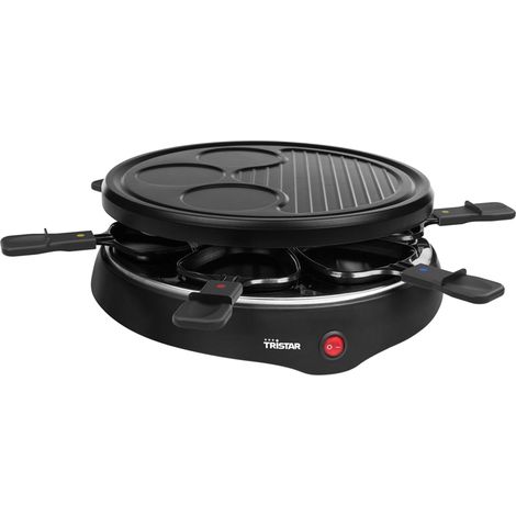 TRISTAR Raclette RA-2998, 6 Personen, 800 W, Grillplatte mit Crepe-Bereich (1/5)