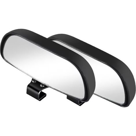 Rétroviseurs D'angle Mort, Retroviseur Conduite Accompagnée, Miroir D'angle Mort Pour Voiture Grand Angle 360 Réglable Rétroviseur, Additionnel Auxiliaire Universel Pour Angle Mort Auto Camion(Noir) (1/2)