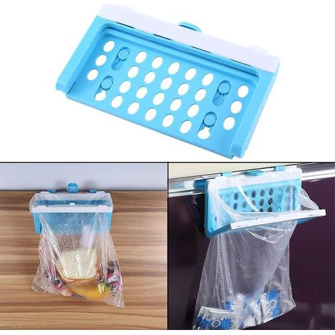 Support pliable pour sac poubelle en plastique, pour suspendre la poubelle et ranger les déchets - Accessoire de cuisine (1/5)