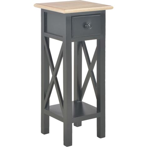 Mesa auxiliar de madera negro 27x27x65,5 cm vidaXL