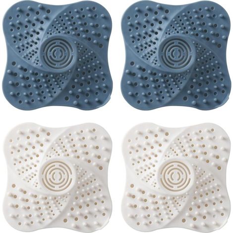 4 Pièces Filtre de Vidange Cheveux Filtre Douche Silicone Evier Attrape Cheveux Douche Drain Filtre Filtre Cheveux Douche Baignoire Cuisine Drain Silicone Filtre Salle de Bain Accessoire
