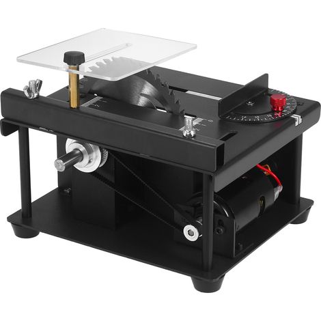 Mini scie circulaire de table multifonctionnelle, idéale pour les loisirs créatifs. Mini scie électrique de bureau portable pour la découpe du bois, du plastique et de l'acrylique. Hauteur et angle ré (1/5)