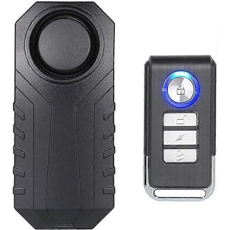 Fahrradalarmanlage (inkl. Fernbedienung), kabelloser Diebstahlalarm für Fahrräder, Motorräder, Autos, Türen und Fenster, 113 dB super laut und wasserdicht, B (1/5)