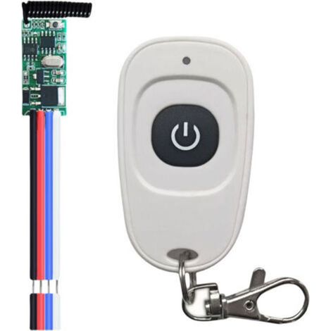Interruptor de control remoto RF de 12 V CC, kit de control remoto + receptor de 12 V, módulo de mini relé LED de alta sensibilidad de 433 MHz (3,5-12 V CC), para abrepuertas de garaje. (1/5)