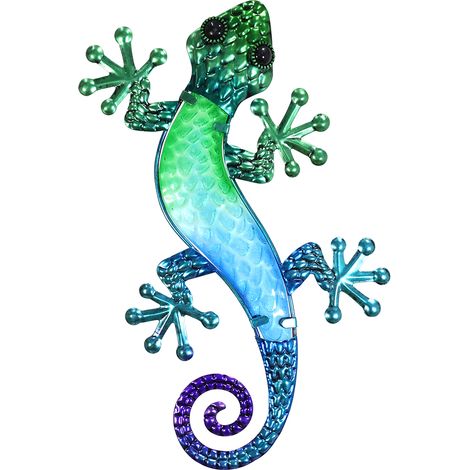 Signes Grimalt Appliquer un mur d'ornement en métal  Mur mur bleu jardin lagarto 14x22x1cm 29843