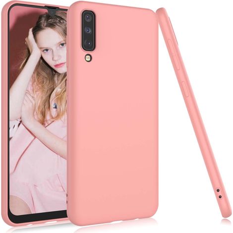 CUSTODIA PER SAMSUNG GALAXY A50 IN SILICONE CON RETRO RIGIDO ROSA CIPRIA