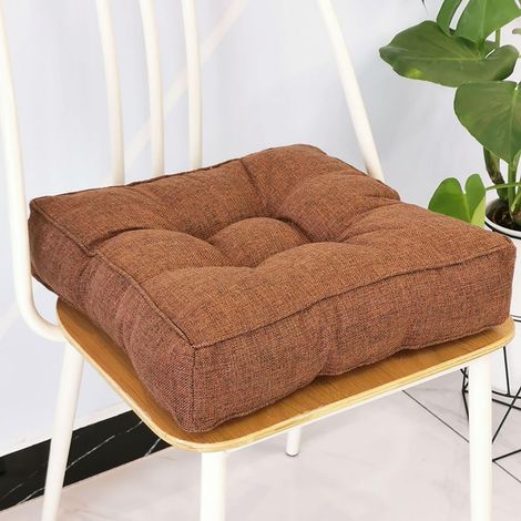 Cushion Assise Carré - 40 cm - Tissu Polyester Rembourrage Coton - Pour Chaise Extérieur Patio Bureau Canapé Salle À Manger - 1 Pièce (1/5)