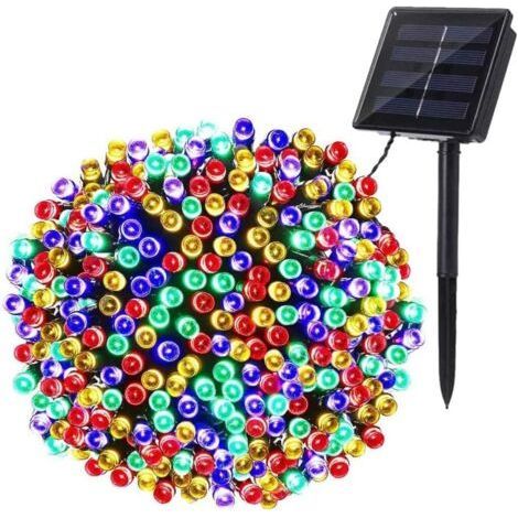 Noel Guirlande Lumineuse Solaire, 22M 200 LED Guirlande Solaire Exterieur Sapin de Noël Lumière 8 Modes (1/4)