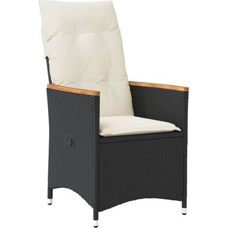 Maison Exclusive - Gartensessel Verstellbar mit Kissen Schwarz Po