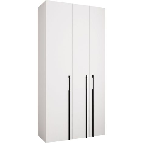 Armario Hartford 571, Blanco, 246x120x52cm, Puertas de armario: Con bisagras, Número de estantes: 8 (1/5)
