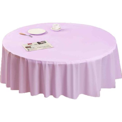 Nappe jetable ronde (213 cm) en plastique PEVA, coloris uni ou multicolore au choix. (1/5)