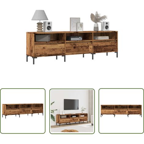 vidaXL Meuble TV vieux bois 150x30x44,5 cm bois d'ingénierie (1/5)