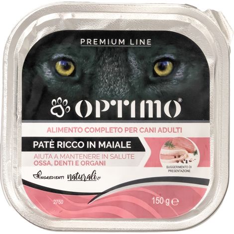 OPTIMO PATÈ PER CANE IN CONFEZIONE DA 150 GR GUSTO MAIALE (1/4)