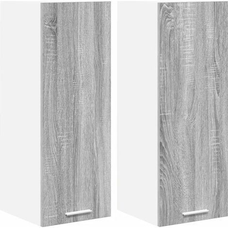Set di 2 armadietti pensili moderni con ampio spazio di archiviazione 30 x 31 x 80 cm in legno multistrato grigio 020053292