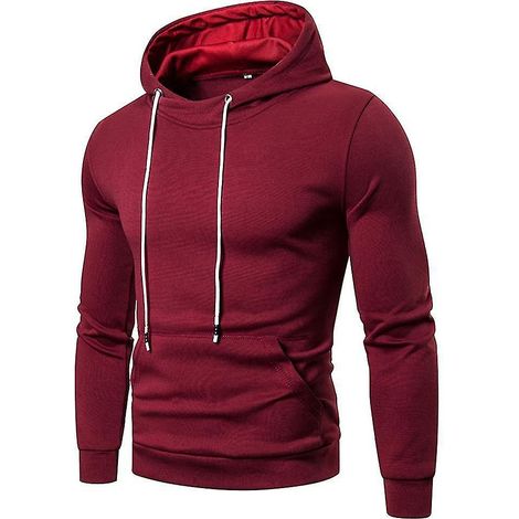 Herren-Trainingsanzug, Sweatshirt, Kapuzenpullover, Langarm-Sweatshirt – Größe L – Burgunderrot (1/3)