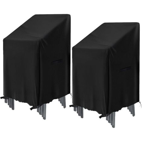 Housse de Protection de Chaise empilables 2 Pièces, 75x75x120cm, imperméable Tissu Oxford Housse Chaise Extérieur pour chaises de Jardin et de Balcon (1/4)