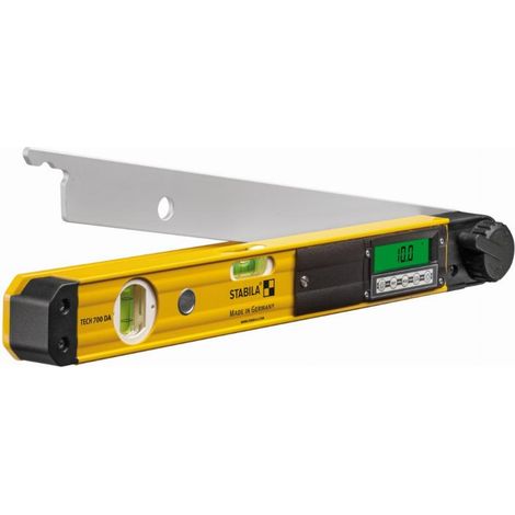 Stabila – Rapporteur d'angle électronique 2 fioles – Précision ± 0,1° – Affichage numérique avec éclairage – Fonction HOLD et REF – IP 54