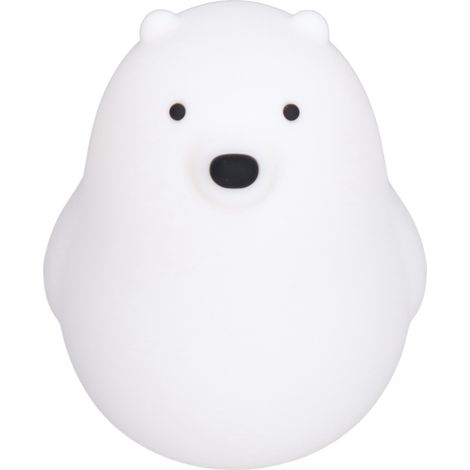 Veilleuse LED ourson blanc dessin animé, lampe de chevet bébé rechargeable USB avec minuterie pour chambre à coucher (1/5)