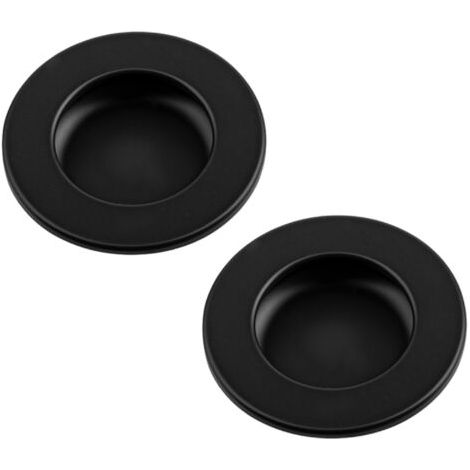 Poignée ronde encastrable Ø 60mm pour meubles ou portes coulissantes en plastique noir Dressing Chambre Enfant Armoire Tiroir (1/3)