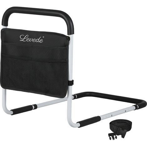Levede Bed Rails Adjustable Heights Storage Pocket Assist Support Side Railings