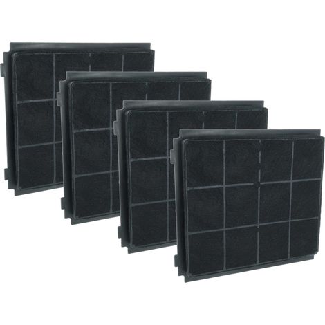 vhbw 4x Activated Carbon Filter compatible with Airforce BLACK PEARL 881715 F80 90 LED, F80A 90 BK 881713 BK, 881713 F80 90 LED Extractor Hood