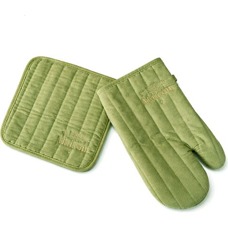 Set gant et manique de cuisine le bonheur est fait Maison vert (1/2)