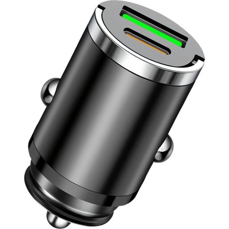 Chargeur de voiture rapide USB/Type C 100 W, compact et idéal pour les voyages et les trajets en voiture. (1/5)