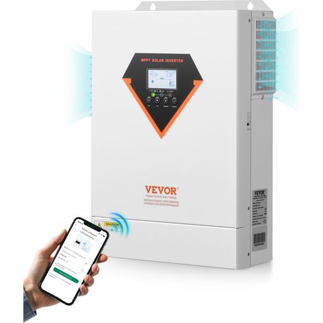 Onduleur Solaire Hybride 6000 W Chargeur à Onde Sinusoïdale Pure Tout-en-un, 48 V CC vers 220/230 V CA Monophasé, Contrôleur Solaire MPPT 120 A Intégré, pour Systèmes Photovoltaïques Hors Réseau (1/5)