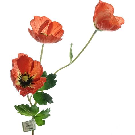 Kaemingk Mohn Rot 3 Blüten 71 cm - Kunstblumen