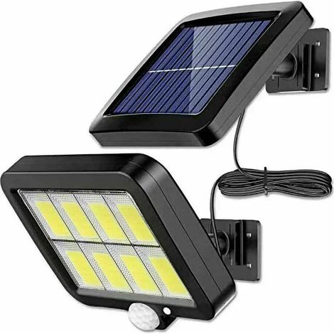 (1 pièce - 160COB) Lampe murale solaire 160COB à 3 modes, étanche, avec détecteur de mouvement, pour jardin et éclairage public. Lampe de sécurité solaire pour jardin. (1/5)