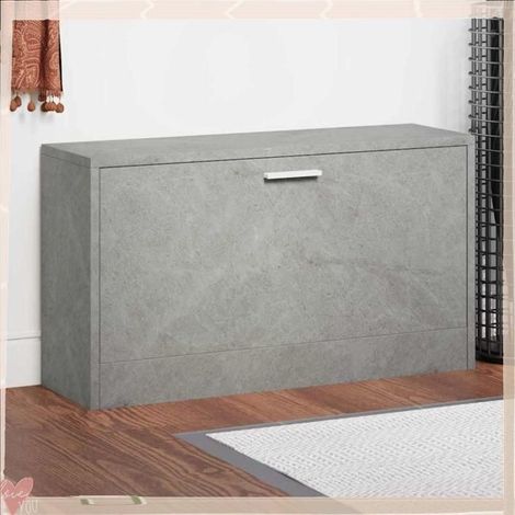 342642 Banc à chaussures Gris béton 80x24x45 cm Bois d'ingénierie (1/5)
