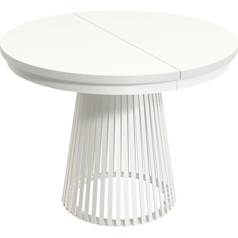 Mesa Stanton 150, Blanco, 77x0x180cm, Alargamiento, Aglomerado laminado, Metal (1/5)