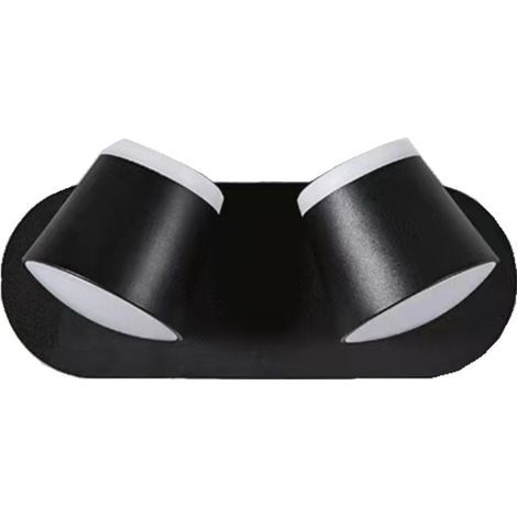 Applique LED murale extérieure 16 W Aluminium 2 spots rotatifs 360 ° Blanc chaud 3000 K Noir (1/3)