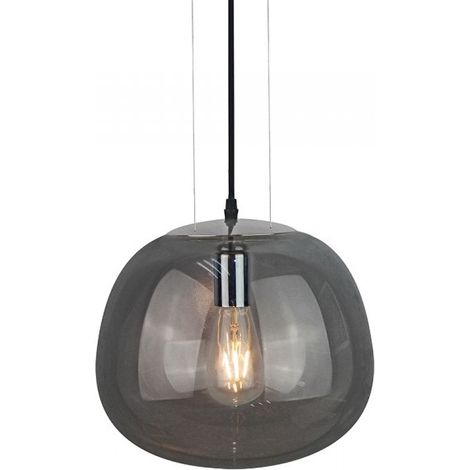 LAMPADARIO CON PORTALAMPADA MODERNO VETRO GRIGIO SOSPENSIONE 3 300MM (1/5)