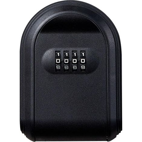 Boîte de rangement murale pour clés avec serrure à combinaison à 4 chiffres – Coffre-fort verrouillable réutilisable, pour la maison et le bureau (noir)