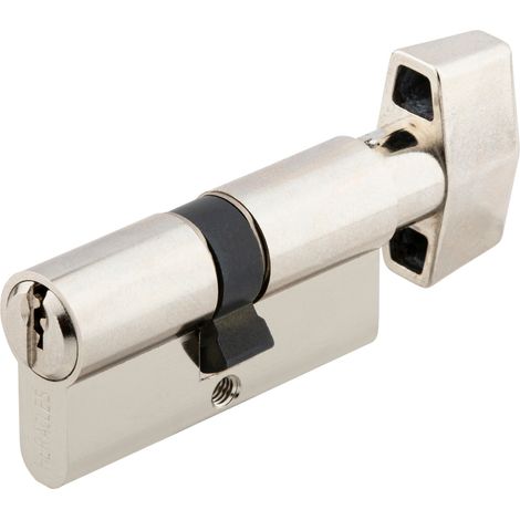 Cylindre à bouton 5 goupilles 5G laiton nickelé B30x50mm - HERACLES - C100B14