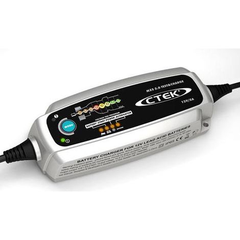 Chargeur de batterie moto 12V 5A – Chargeur intelligent avec fonction test et entretien – Protection IP65 – Câbles inclus – Ctek (1/7)