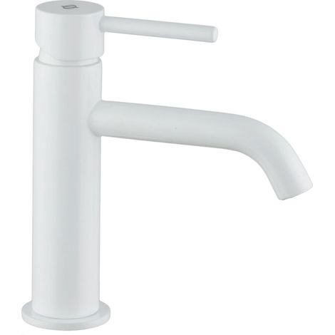 Grifo de Lavabo  Modelo SIRIO  Fabricado en Latón  Monomando  Acabado en Blanco (1/2)