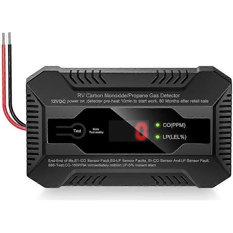 Détecteur de monoxyde de carbone et de propane pour VR, alarme double GPL/CO avec voyants LCD séparés, alarme puissante de 85 dB (1/5)