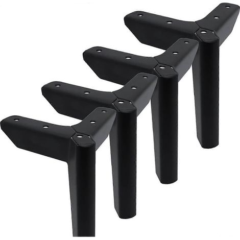 Verstellbare Schrankbeine 15 cm (6 Zoll) Metallmöbelbeine, 4er-Set, robuste, moderne Diamant-Dreieck-Tischfüße, Schreibtischfüße, Stuhlfüße, Sofafüße mit Schrauben für DI-6in 15cm-Typ B, Schwarz
