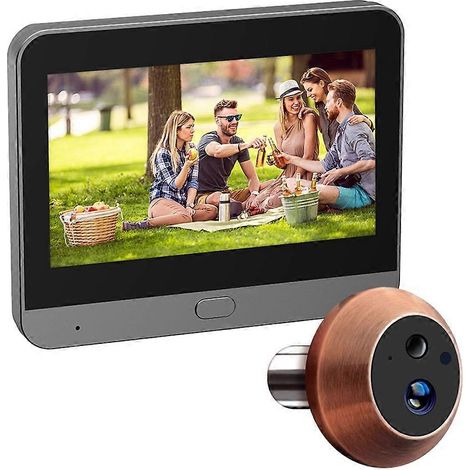 Caméra de porte judas Tuya Wifi 3MP Mini avec interphone vidéo sans fil intelligent et sonnette avec détection de mouvement PIR pour une sécurité domestique intelligente (1/5)